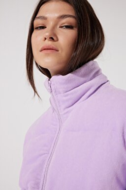 Regular Fit Normal Kesim Lila Şişme Mont - Lilac-L222181505 (görsel 5)