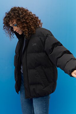 Regular Fit Normal Kesim Siyah Şişme Mont - Black-L222182001