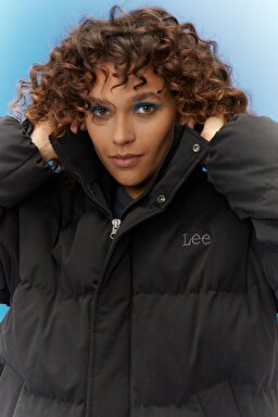 Regular Fit Normal Kesim Siyah Şişme Mont - Black-L222182001 (görsel 4)