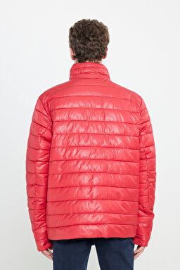 Regular Fit Normal Kesim Dik Yaka Kırmızı Şişme Mont - Red-L222378600 (görsel 5)