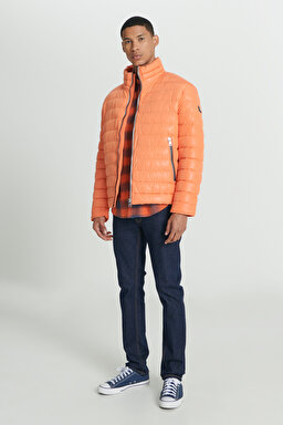 Regular Fit Normal Kesim Dik Yaka Turuncu Şişme Mont - Orange-L222378700 (görsel 3)