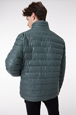 Regular Fit Normal Kesim Dik Yaka Haki Şişme Mont - Khaki-L222378801 (görsel 5)