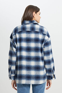 Regular Fit Normal Kesim %100 Pamuk Uzun Kollu Mavi Gömlek - Blue-L222601400 (görsel 6)