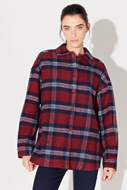 Regular Fit Normal Kesim %100 Pamuk Uzun Kollu Kırmızı Gömlek - Red-L222602600 (görsel 2)