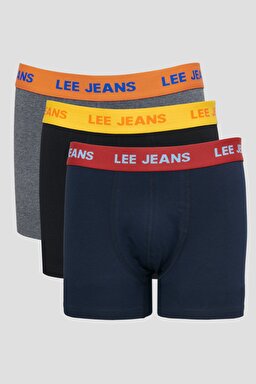 Jackadandy Regular Fit Siyah Lacivert Gri Melanj Logolu 3'lü Boxer Paketi - Multi-L222626900
