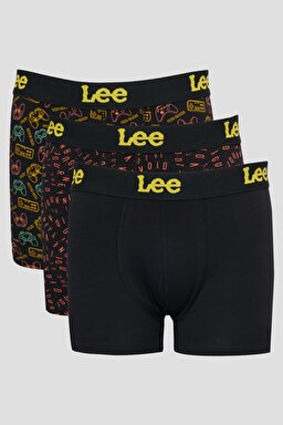 Jackadandy Regular Fit Siyah Desenli Logolu 3'lü Boxer Paketi - Multi-L222660900