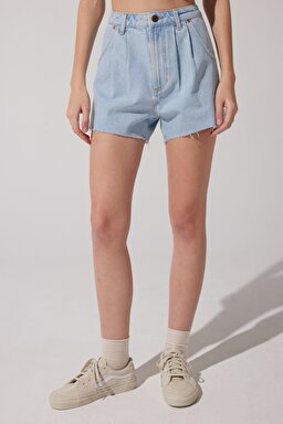 Stella Regular Fit Normal Kesim Yüksek Bel Açık Mavi Jean Kot Şort - Bleach-L231063851