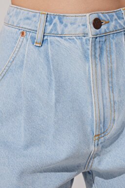 Stella Regular Fit Normal Kesim Yüksek Bel Açık Mavi Jean Kot Şort - Bleach-L231063851 (görsel 3)