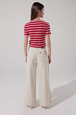 Slim Fit Dar Kesim Bisiklet Yaka Kısa Kollu Crop Renkli Esnek Tişört - Multi-L231105900 (görsel 7)