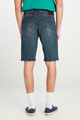 Regular Fit Normal Kesim Normal Bel Mavi Esnek Jean Kot Şort - Mid Blue-L231140XT (görsel 4)