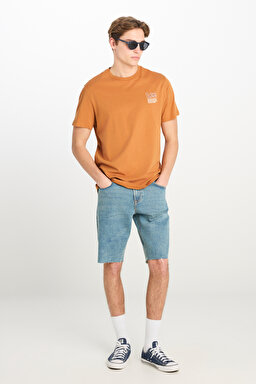 Regular Fit Normal Kesim Normal Bel Açık Mavi Esnek Jean Kot Şort - Light Blue-L231141404