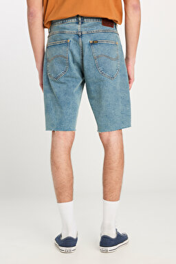 Regular Fit Normal Kesim Normal Bel Açık Mavi Esnek Jean Kot Şort - Light Blue-L231141404 (görsel 4)