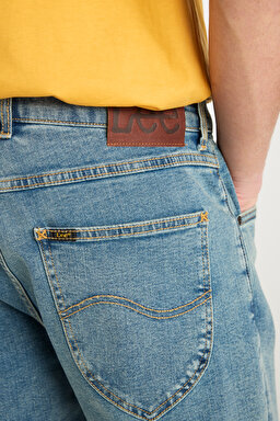 Regular Fit Normal Kesim Normal Bel Mavi Esnek Jean Kot Şort - Stone-L23114158 (görsel 5)