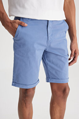 Regular Fİt Normal Kesim Normal Bel Lacivert Esnek Şort - Navy-L231145410 (görsel 3)