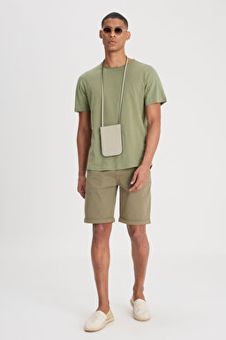 Regular Fit Normal Kesim Normal Bel Haki Esnek Şort - Khaki-L231145801 (görsel 2)