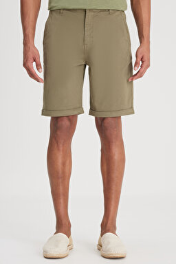 Regular Fit Normal Kesim Normal Bel Haki Esnek Şort - Khaki-L231145801 (görsel 4)