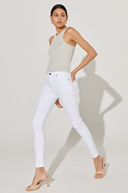 Slim Fit Dar Kesim Bisiklet Yaka Kolsuz Çizgili Tişört - Multi-L231183900 (görsel 5)