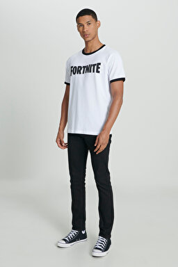 Regular Fit Normal Kesim %100 Pamuk Bisiklet Yaka Beyaz Tişört - White-L231202100 (görsel 4)