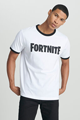 Regular Fit Normal Kesim %100 Pamuk Bisiklet Yaka Beyaz Tişört - White-L231202100 (görsel 5)