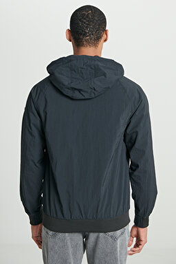 Regular Fit Normal Kesim Kapüşonlu Siyah Mont Ceket - Black-L231225001 (görsel 6)