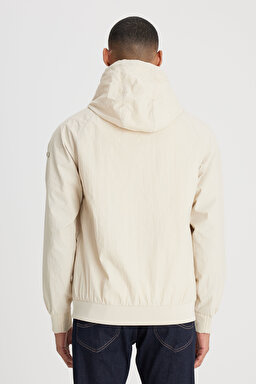 Regular Fit Normal Kesim Kapüşonlu Taş Rengi Mont Ceket - Stone-L231225013 (görsel 7)