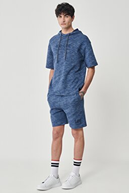 Regular Fit Normal Kesim Normal Bel Lacivert Sweat Şort - Navy-L231246410 (görsel 2)