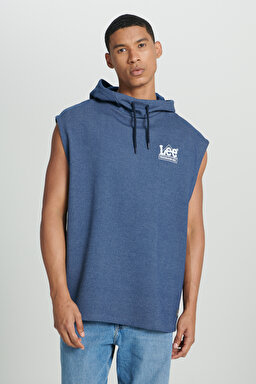 Regular Fit Normal Kesim Kapüşonlu Yaka Kolsuz Lacivert Sweatshirt - Navy-L231252410 (görsel 3)