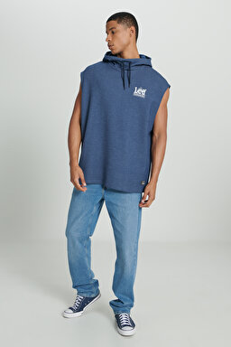 Regular Fit Normal Kesim Kapüşonlu Yaka Kolsuz Lacivert Sweatshirt - Navy-L231252410 (görsel 5)