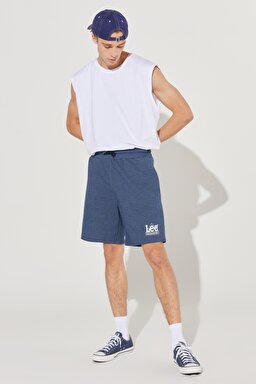 Regular Fit Normal Kesim Lastikli Bel Lacivert Sweat Şort - Navy-L231253410 (görsel 4)