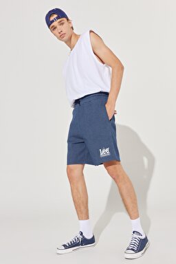 Regular Fit Normal Kesim Lastikli Bel Lacivert Sweat Şort - Navy-L231253410 (görsel 5)