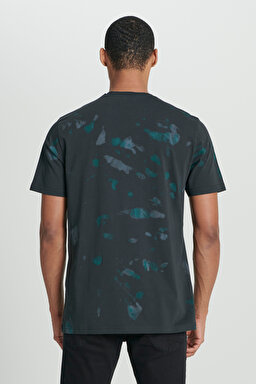 Regular Fit Normal Kesim %100 Pamuk Bisiklet Yaka Siyah Tişört - Black-L231289001 (görsel 5)