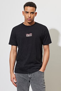 Regular Fit Normal Kesim %100 Pamuk Bisiklet Yaka Siyah Tişört - Black-L231307001