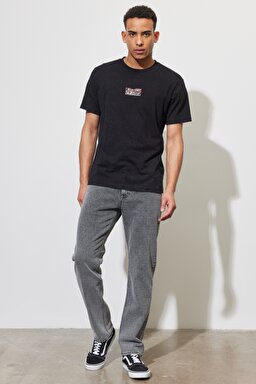 Regular Fit Normal Kesim %100 Pamuk Bisiklet Yaka Siyah Tişört - Black-L231307001 (görsel 2)