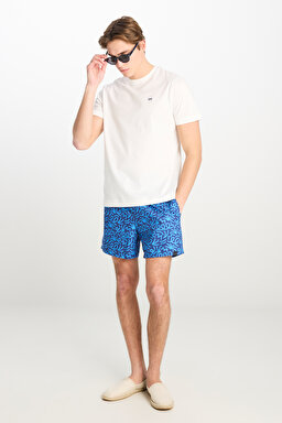 Regular Fit Normal Kesim Normal Bel Lacivert Desenli Deniz Şortu - Navy-L231338410 (görsel 2)