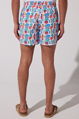 Regular Fit Normal Kesim Normal Bel Desenli Deniz Şortu - Multi-L231339900 (görsel 6)