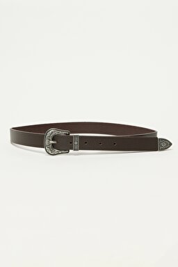 %100 Deri Kahverengi Kemer - Brown-L231363220