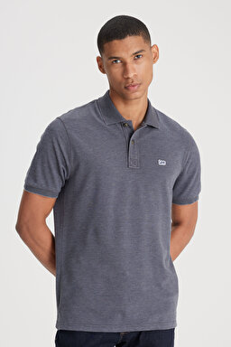 Regular Fit Normal Kesim Polo Yaka Antrasit Tişört - Anthracite-L231369003 (görsel 3)