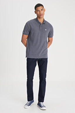 Regular Fit Normal Kesim Polo Yaka Antrasit Tişört - Anthracite-L231369003 (görsel 4)