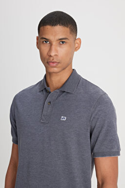 Regular Fit Normal Kesim Polo Yaka Antrasit Tişört - Anthracite-L231369003 (görsel 5)