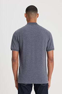 Regular Fit Normal Kesim Polo Yaka Antrasit Tişört - Anthracite-L231369003 (görsel 6)