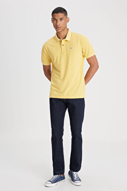 Regular Fit Normal Kesim Polo Yaka Sarı Tişört - Yellow-L231369200 (görsel 3)