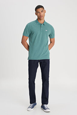 Regular Fit Normal Kesim Polo Yaka Yeşil Tişört - Green-L231369300 (görsel 3)