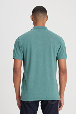 Regular Fit Normal Kesim Polo Yaka Yeşil Tişört - Green-L231369300 (görsel 5)