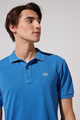 Regular Fit Normal Kesim Polo Yaka Mavi Tişört - Blue-L231369400 (görsel 3)