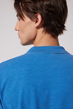 Regular Fit Normal Kesim Polo Yaka Mavi Tişört - Blue-L231369400 (görsel 6)