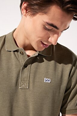 Regular Fit Normal Kesim Polo Yaka Haki Tişört - Khaki-L231369801 (görsel 2)