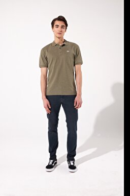 Regular Fit Normal Kesim Polo Yaka Haki Tişört - Khaki-L231369801 (görsel 3)