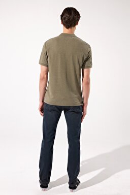 Regular Fit Normal Kesim Polo Yaka Haki Tişört - Khaki-L231369801 (görsel 7)