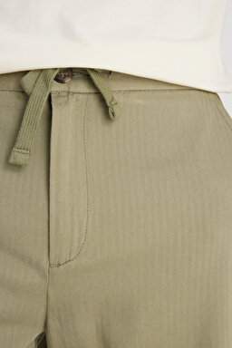 Regular Fit Normal Kesim %100 Pamuk Normal Bel Haki Chino Şort - Khaki-L231406801 (görsel 3)
