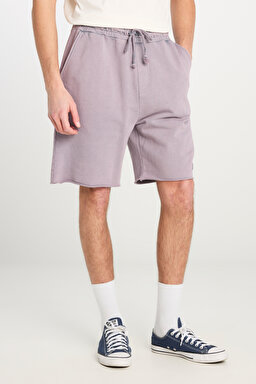 Regular Fit Normal Kesim %100 Pamuk Lastikli Bel Lila Sweat Şort - Lilac-L231408505 (görsel 4)